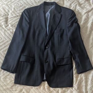 HUGO BOSS Pasolini Movie Suit Jacket 38R Charcoal Grey Virgin Wool 2 Buttons